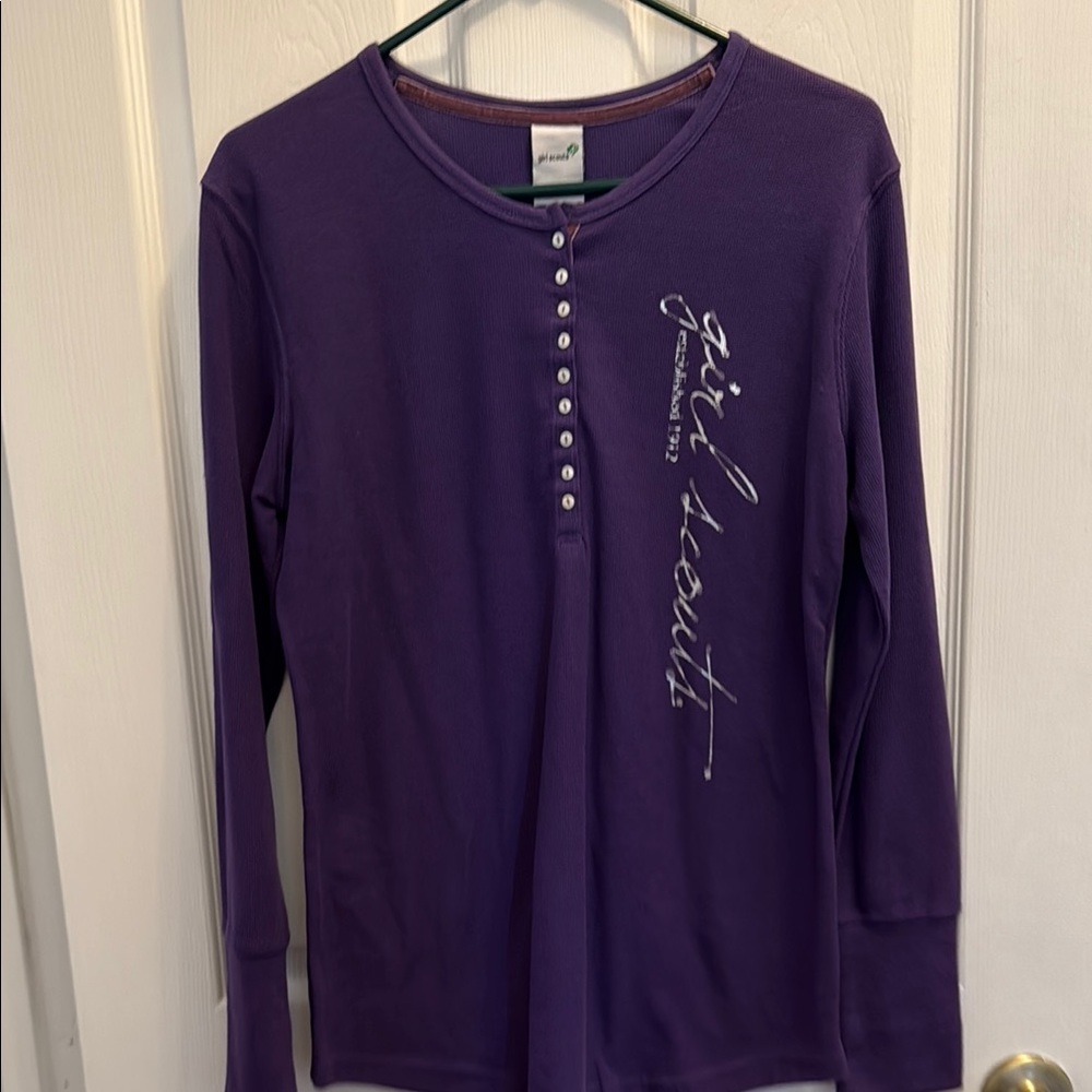 Girl Scouts Purple Long Sleeve Shirt with Graphic Text